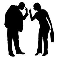 Vector silhouettes of business people N82