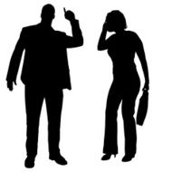 Vector silhouettes of business people N83