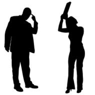 Vector silhouettes of business people N84