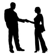 Vector silhouettes of business people N87