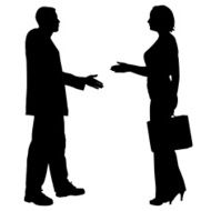Vector silhouettes of business people N89