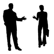 Vector silhouettes of business people N90