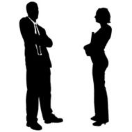 Vector silhouettes of business people N91