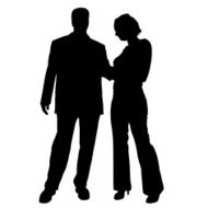 Vector silhouettes of couple N100