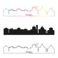 Prato skyline linear style with rainbow