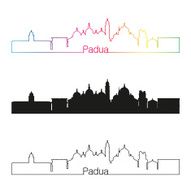 Padua skyline linear style with rainbow