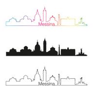 Messina skyline linear style with rainbow