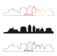 Brescia skyline linear style with rainbow