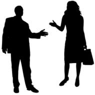 Vector silhouettes of business people N96