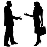 Vector silhouettes of business people N97