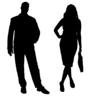 Vector silhouettes of business people N98
