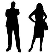 Vector silhouettes of business people N99