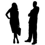 Vector silhouettes of business people N100