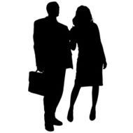 Vector silhouettes of business people N101