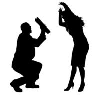 Vector silhouettes of business people N102