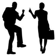 Vector silhouettes of business people N105