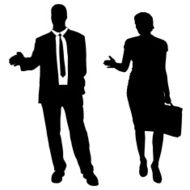 Vector silhouettes of business people N107