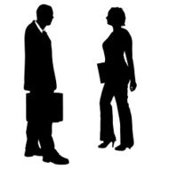 Vector silhouettes of business people N108