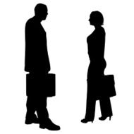 Vector silhouettes of business people N109