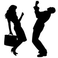 Vector silhouettes of business people N110