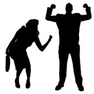 Vector silhouettes of business people N111