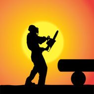 Vector silhouette of a man N584