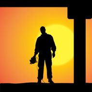 Vector silhouette of a man N585