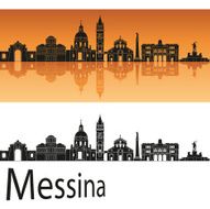 Messina skyline in orange background