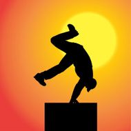 Vector silhouette of man N77