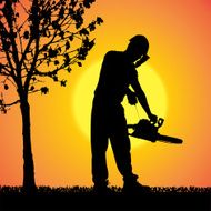 Vector silhouette of a man N586
