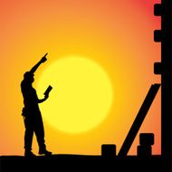 Vector silhouette of a man N587
