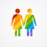 Sign of couple women LGBT card N2