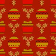 Holiday vintage Christmas seamless pattern N3
