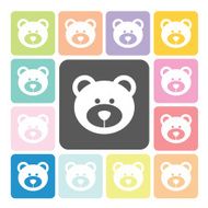 Bear Icon color set vector illustration N2
