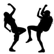 Vector silhouette of woman N166
