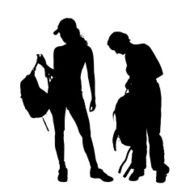 Vector silhouette of woman N167