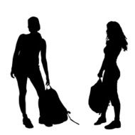 Vector silhouette of woman N168