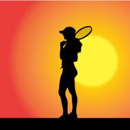 Vector silhouette of the woman N75