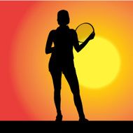 Vector silhouette of the woman N76