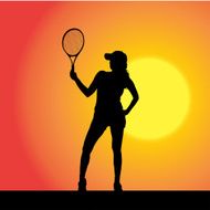 Vector silhouette of the woman N77