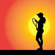 Vector silhouette of the woman N79