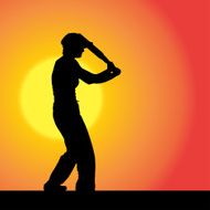 Vector silhouette of the woman N81