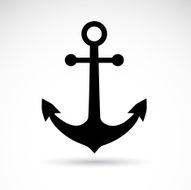 Anchor icon isolated on white background N2
