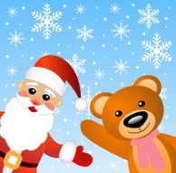 Santa claus and little bear