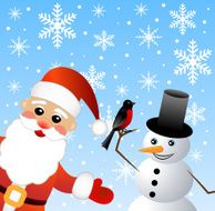 Santa Claus and snow man N2