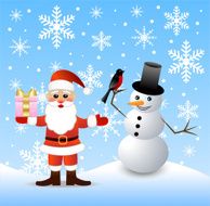 Santa Claus and snow man N3