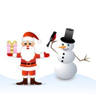 Santa Claus and snow man N4