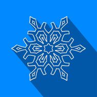 Long shadow filigree snowflake icon