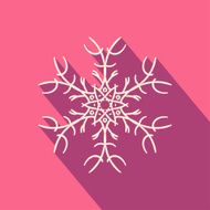 Long shadow filigree snowflake icon N2
