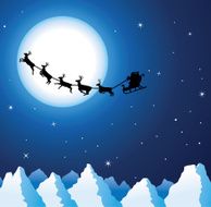 santa and mountains